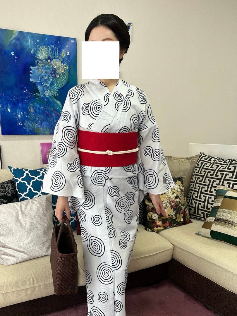 浴衣 注染 白地