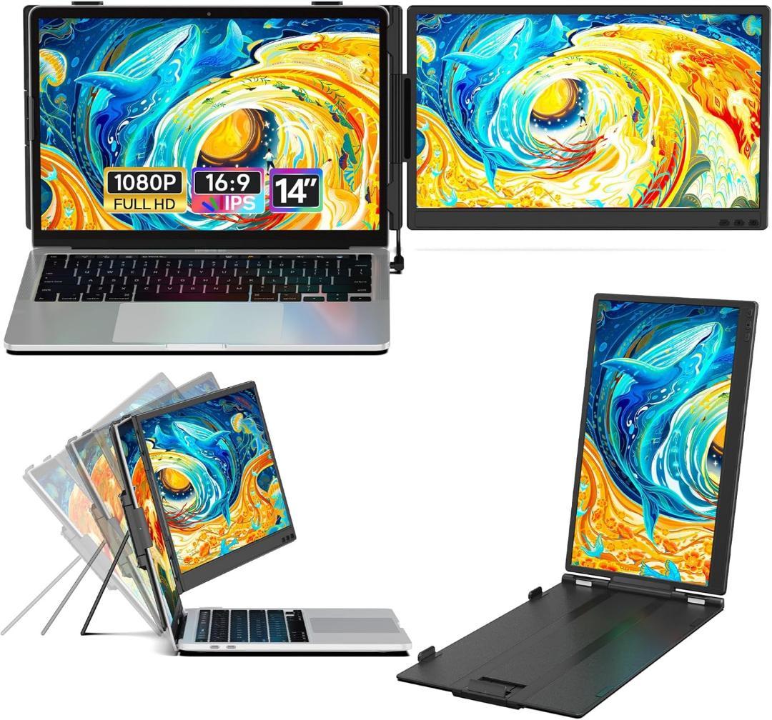 ノートパソコン用モニター 14インチ 2画面 デュアルディスプレイ